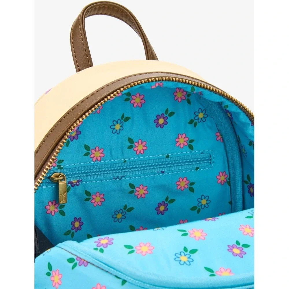 Loungefly Disney Tangled Pascal Chameleon‎ Floral Embroidered Backpack & WALLET